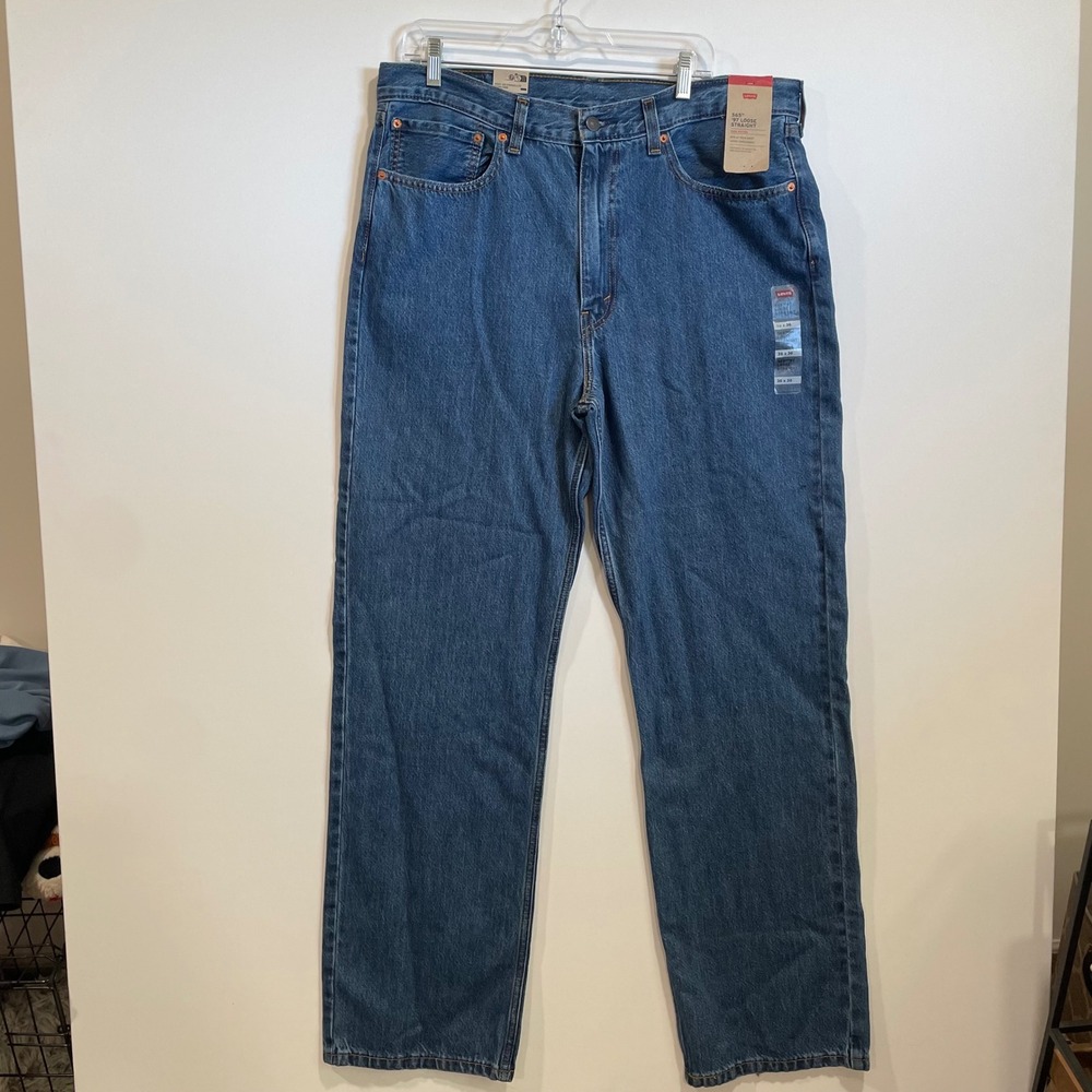 Levis 565 97 Loose Straight Jeans Mens 36x36 (38x34) Medium Wash 100% Cotton NWT